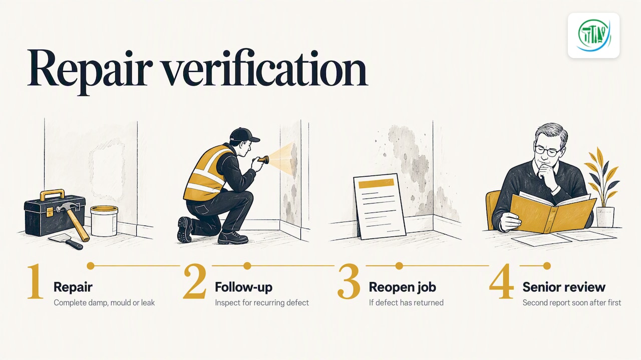 Repair follow-up and escalation sequence