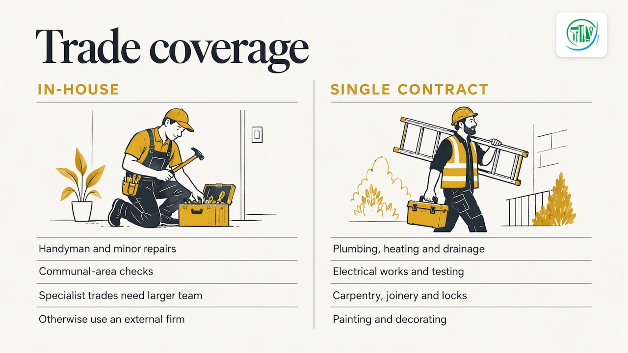 Integrated maintenance trades under one contract